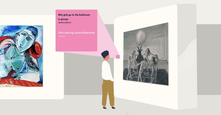 awlilnatty's tweet photo. 📣@_shonareilly: The brief: Get young people who think art is pretentious, to engage with galleries.
My idea: I took the piss out of the masters and made 'The Meme Exhibition' - a place for people to engage with art through a more modern lens - memes.
#InternationalWomensDay https://t.co/neTXJbDFac
