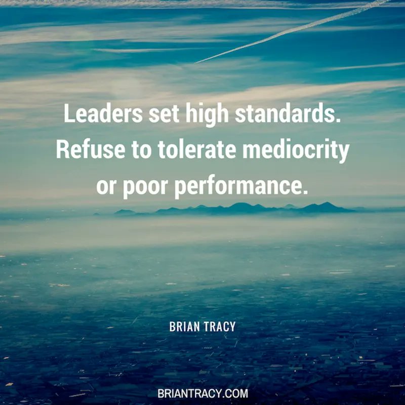 Leaders set high standards. #leadership