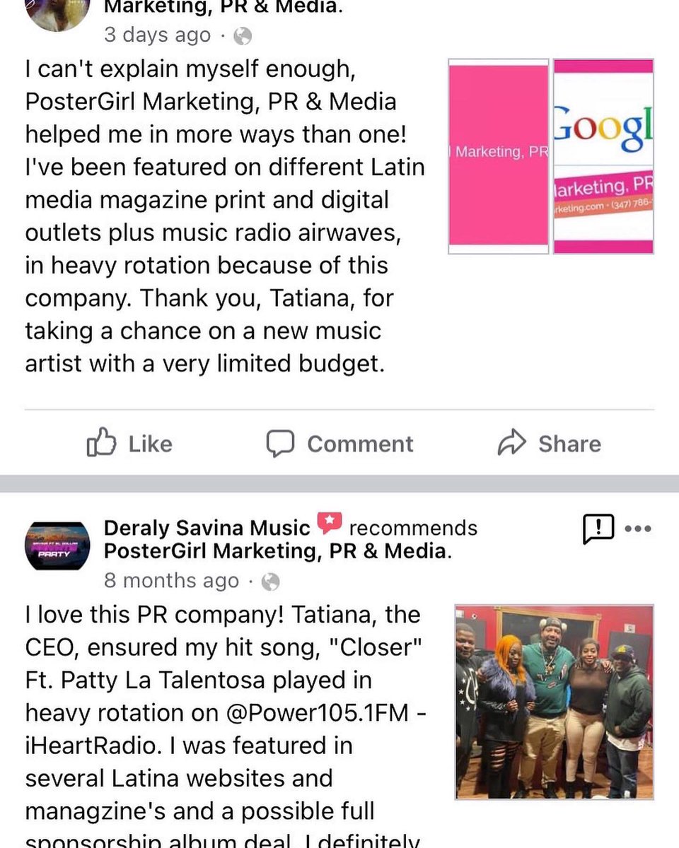 PosterGirlMPRM's tweet photo. Read these amazing reviews from all of my satisfied business clientele! #Contact @PosterGirlMarketing Media Group to help maximze your #Business/Brand's Return On Investment. #CallNow/#LlameAhora (347) 786-7998!
Free business consultation link in the Bio
#sales #marketing #sale https://t.co/thelFKSiBv