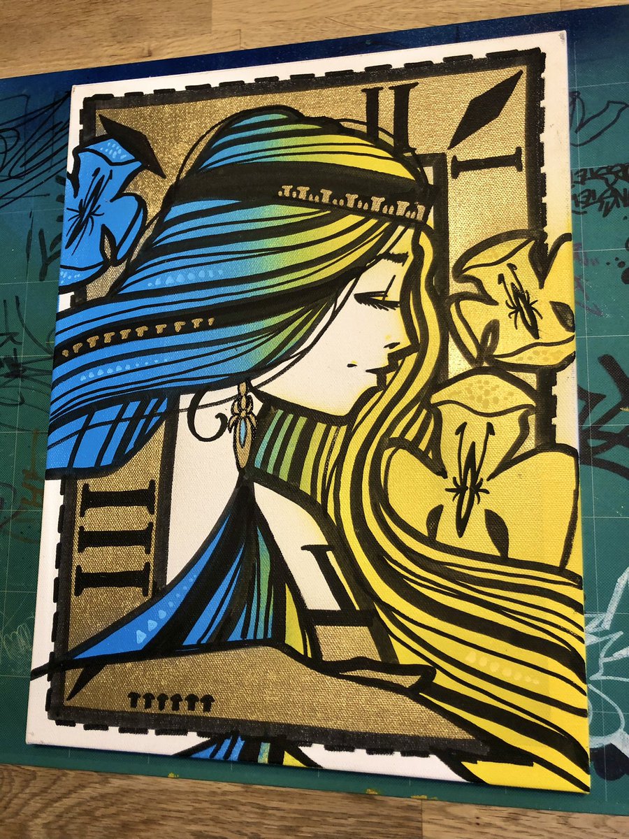 Today I made this Unique 16 x 12” Hiawatha ‘Ukraine’ canvas painting to raise funds for the Red Cross DEC Ukraine appeal. Bids are by silent auction with the winner announced next Friday 18th March. The starting price is £150 to make a bid DM or email: studio@inkie.co.uk