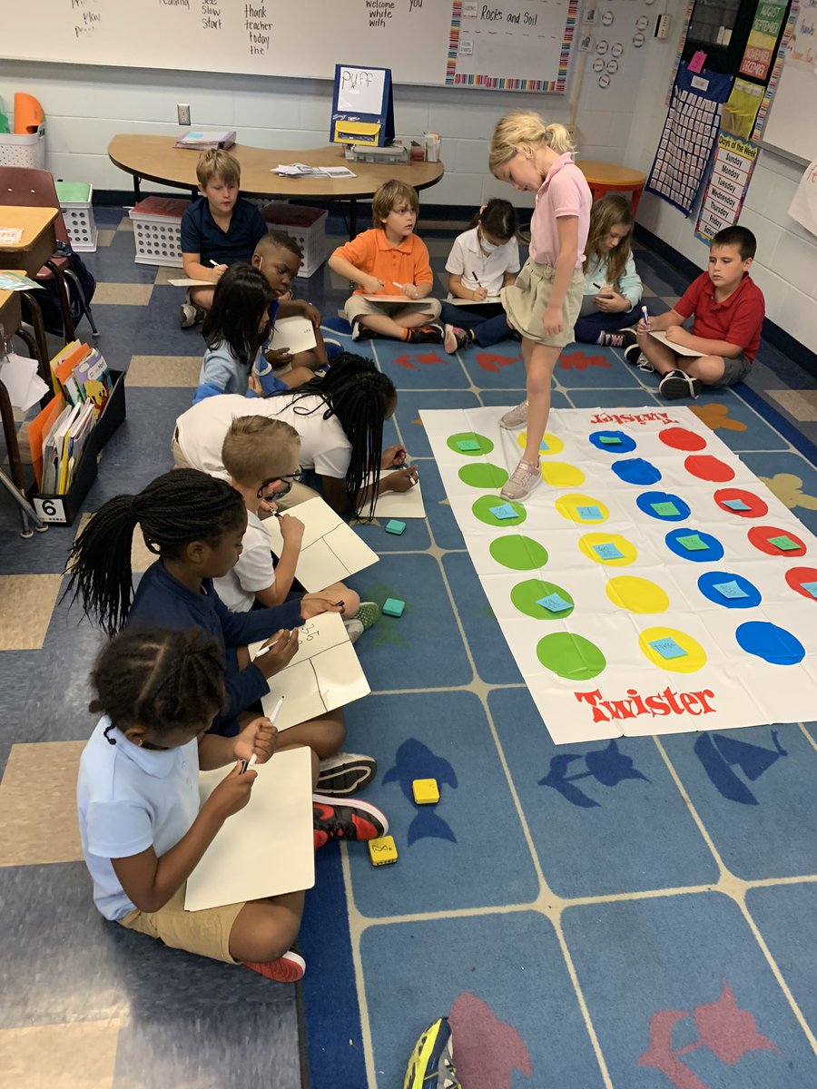 mrs_nehring's tweet image. Practicing two-digit addition and subtraction today with twister! They are getting so good at using a strategy that works best for them! #100chart #tensandones