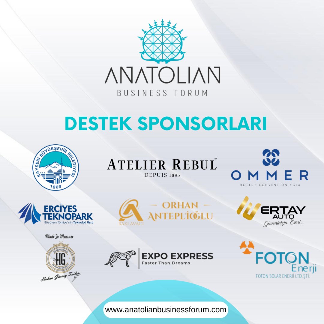 Bize destek veren tüm markalarımıza çok teşekkür ederiz.

#anatolianbusinessforum #abf