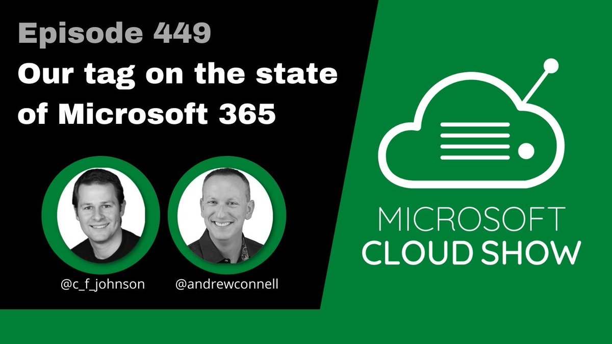 Contiuning with the theme we started in episode 448, in this episode, 4️⃣4️⃣9️⃣, #andrewconnell &amp; #chrisjohnson look back at the evolution of #Microsoft365, evaluate the current state of it, predictions, &amp; some hopes for the future of the platform. microsoftcloudshow.com/podcast/Episod…