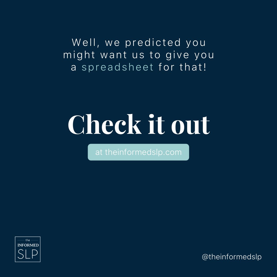 TheInformedSLP's tweet photo. Download this easy to use spreadsheet in our review
https://t.co/nU0CA7xcrK
Of this research:
Singer et al 2022
https://t.co/YM7koJbdxy
#SLPeeps #SpeechTherapy #SLT #Stuttering #Disfluency #prekSLP https://t.co/ybT6M3c85f