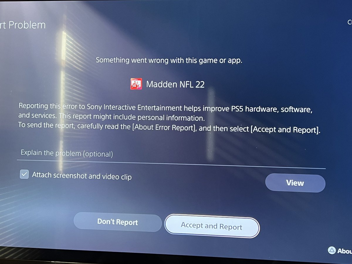AnointedMove's tweet photo. @PS5Infos @EAMaddenNFL  can we please fix this problem,it happens often. Im in the middle of a game and it gets interrupted with this message 😡😡😡😡😡😡 https://t.co/7psYMcFK3q