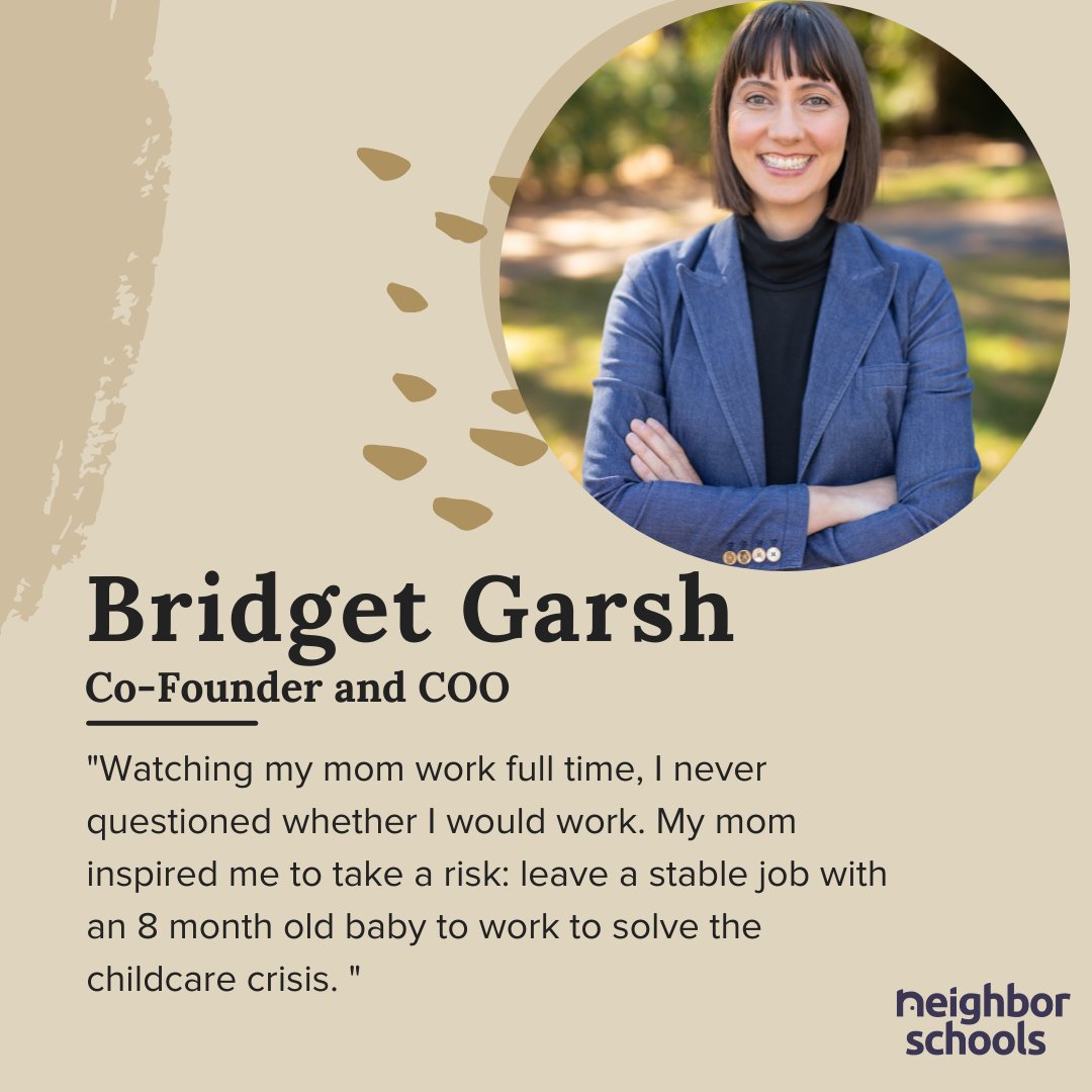 NeighborSchools (@neighborschools) on Twitter photo 📣Happy International Women's Day📣
We asked our amazing co-founder and COO <a href="/bridgetgarsh/">Bridget Garsh</a> about a woman who inspires her. Bridget is a mom of two, marathon runner and podcast host of Work Like a Mother.
Tag a woman who inspires you and tell us why⬇️ 📣Happy International Women's Day📣
We asked our amazing co-founder and COO <a href="/bridgetgarsh/">Bridget Garsh</a> about a woman who inspires her. Bridget is a mom of two, marathon runner and podcast host of Work Like a Mother.
Tag a woman who inspires you and tell us why⬇️