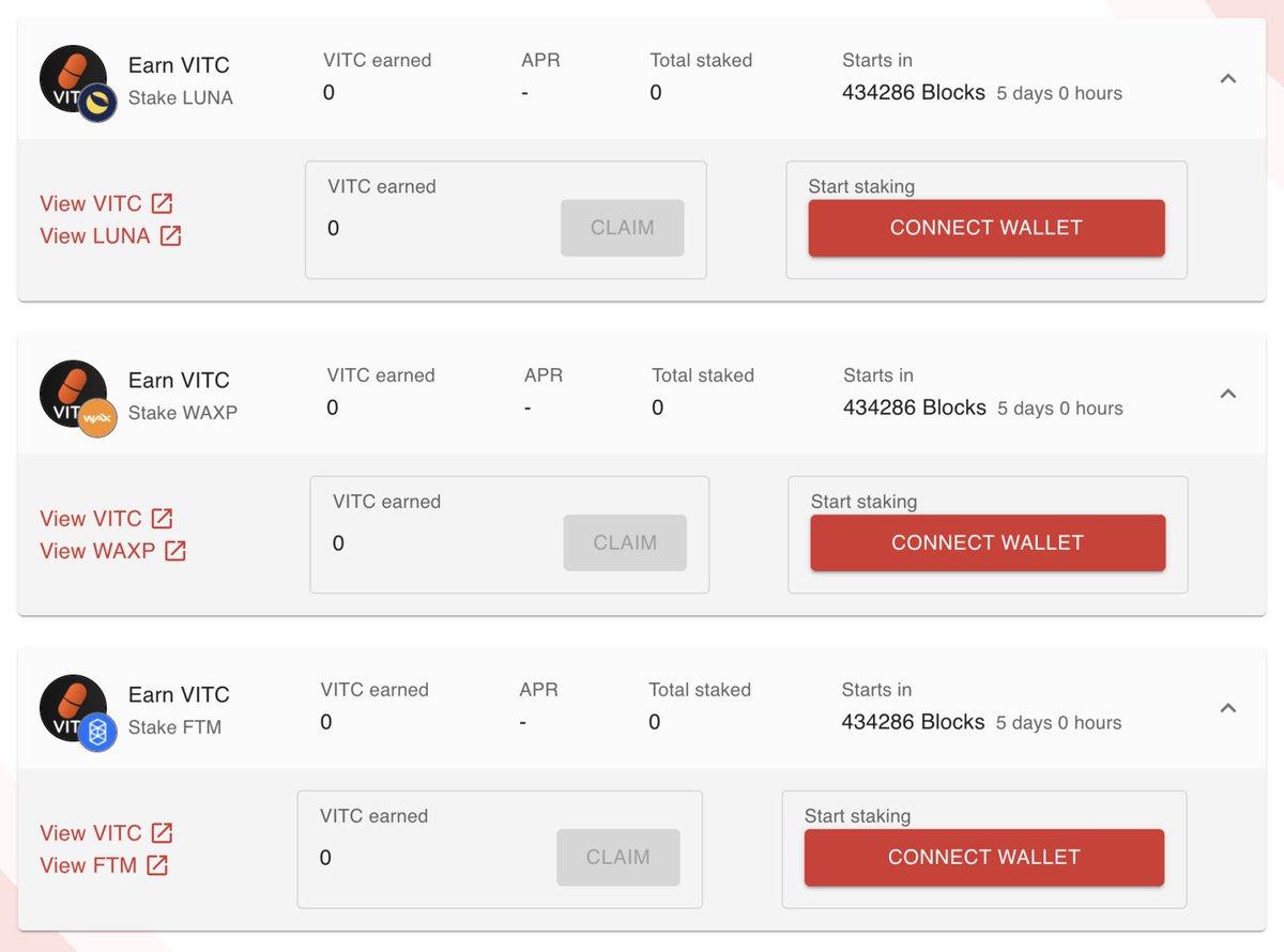 ExperimentDAO's tweet photo. New pools on #BeefStake 👀

The pairs are:
- $WAXP => $VITC
- $LUNA  => $VITC
- $FTM    => $VITC

Happy #staking!

VISIT: https://t.co/e66yYvikMI!

*all pairs have a 200k #VITC prize pool, and will last for precisely two weeks! https://t.co/5a57a0CJPK
