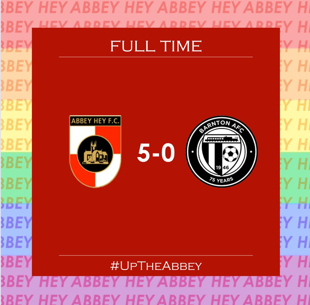 AbbeyHeyFC's tweet photo. Another clean sheet and another three points!!
Five goals in twenty second half minutes secure Abbey Hey a comfortable 5-0 victory this evening!!
#UpTheAbbey #FvHtweets https://t.co/KbLmuH2hW5