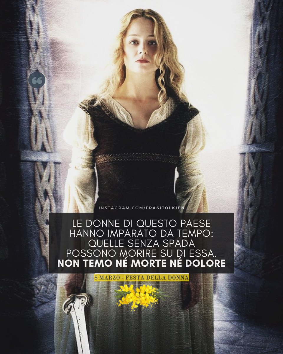 In perfetto stile Tolkieniano un augurio sincero a tutte le donne, forti, guerriere, che guardano sempre avanti e a testa alta, e soprattutto fiere di essere DONNE. 💐

#8Marzo #festadelladonna #InternationalWomensDay #ilsignoredeglianelli

➡️ Instagram.com/frasitolkien