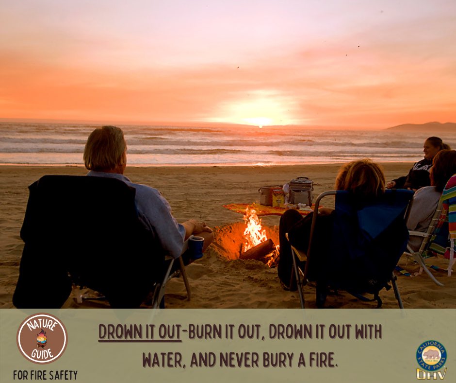 ODSVRA_PSB's tweet photo. It’s time for another helpful tip Tuesday!
Beach bonfires are allowed south of Grand Avenue and within the Oceano Dunes State Vehicular Recreation Area.
Remember to never leave an unattended fire burning. Drown out the fire with water and never bury coals in the sand. https://t.co/ylMr3WZ34H