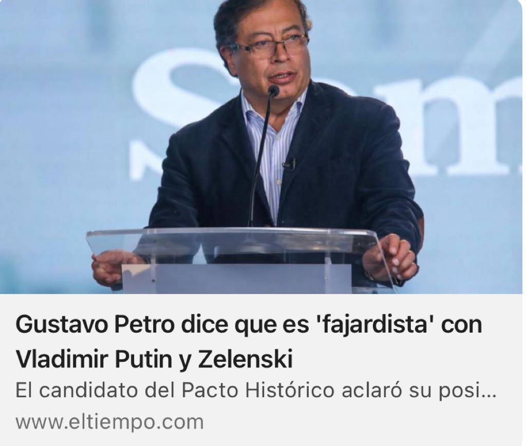 sergio_fajardo's tweet photo. Gustavo, la invasión de un país y la muerte de inocentes no se prestan para chistes flojos. Es muy diciente que no seas capaz de condenar la barbarie por parte de Putin. Ponle atención abajo a mi clara postura condenando esa violación del derecho internacional, te puede ilustrar. https://t.co/Y2fm8k0YuR