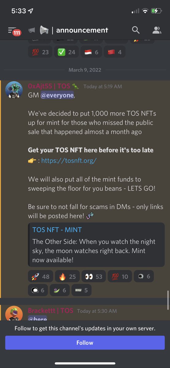 K57308307's tweet photo. Guys, TOS’s discord just got hacked, DONOT CLICK ON THOSE WEBSITES!
If u have already clicked on or even connected ur wallet, make sure to transfer ur properties to a new wallet as soon as possible.#tos #theothersideNFT https://t.co/7nQ9CxIzfQ