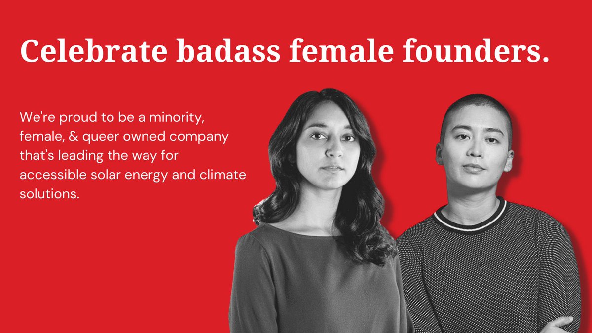 wildgrid_xyz's tweet photo. Happy #IWD from our two badass female founders and the team at Wildgrid! "Women make up less than 30% of all workers in clean energy, and racial and ethnic minorities account for 4 in 10 clean energy jobs." Let’s celebrate women in clean energy today and everyday. 🔆 https://t.co/t2VIgo591W