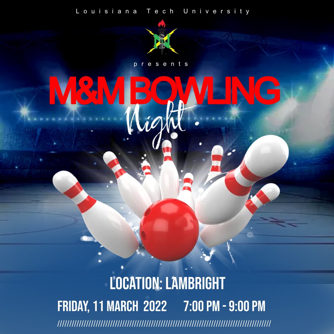 To kick off Spring Quarter, our Mentor and Mentee committee  is hosting a Bowling Night that is open to ALL members of NSBE! It will be held THIS Friday, March 11th from 7-9 pm! Hope to see you all there 😁
