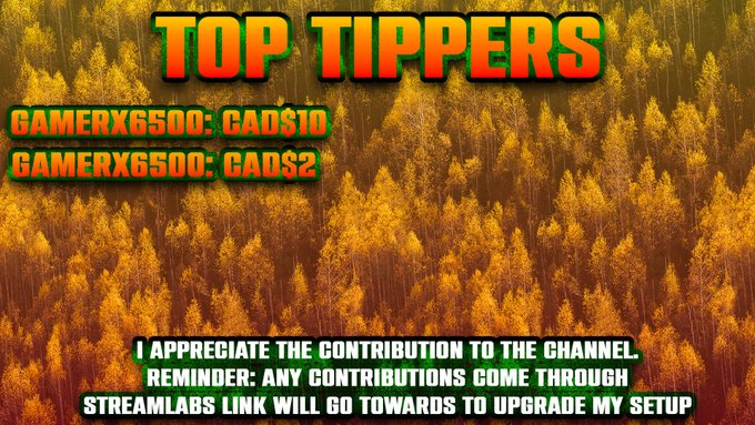 Made myself a Top Tippers shout out screen in Photoshop. This is fire. What y'all think? #youtuber #youtubegaming<a href="/tag/youtuber"class="tags"><span>#youtuber</span></a><a href="/tag/youtubegaming"class="tags"><span>#youtubegaming</span></a><a href="/tag/contentcreator"class="tags"><span>#contentcreator</span></a><a href="/tag/sma"class="tags"><span>#sma</span></a>