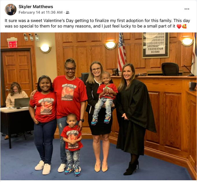 hfdrlaw's tweet photo. HFDR associate Skyler Matthews following her passion for adoption work! An awesome day in Judge Salango's courtroom.

https://t.co/E7XieDe9ti https://t.co/X8t4nN6qWL