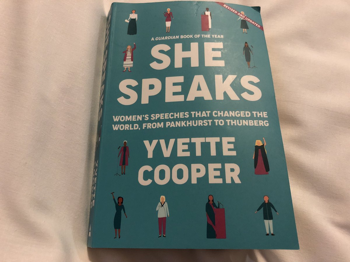 ‘She Speaks’

On a reflective #IWD2022 evening, I’m glad I packed this  excellent book for company - She Speaks - women’s speeches that changed the world, by <a href="/YvetteCooperMP/">Yvette Cooper</a>