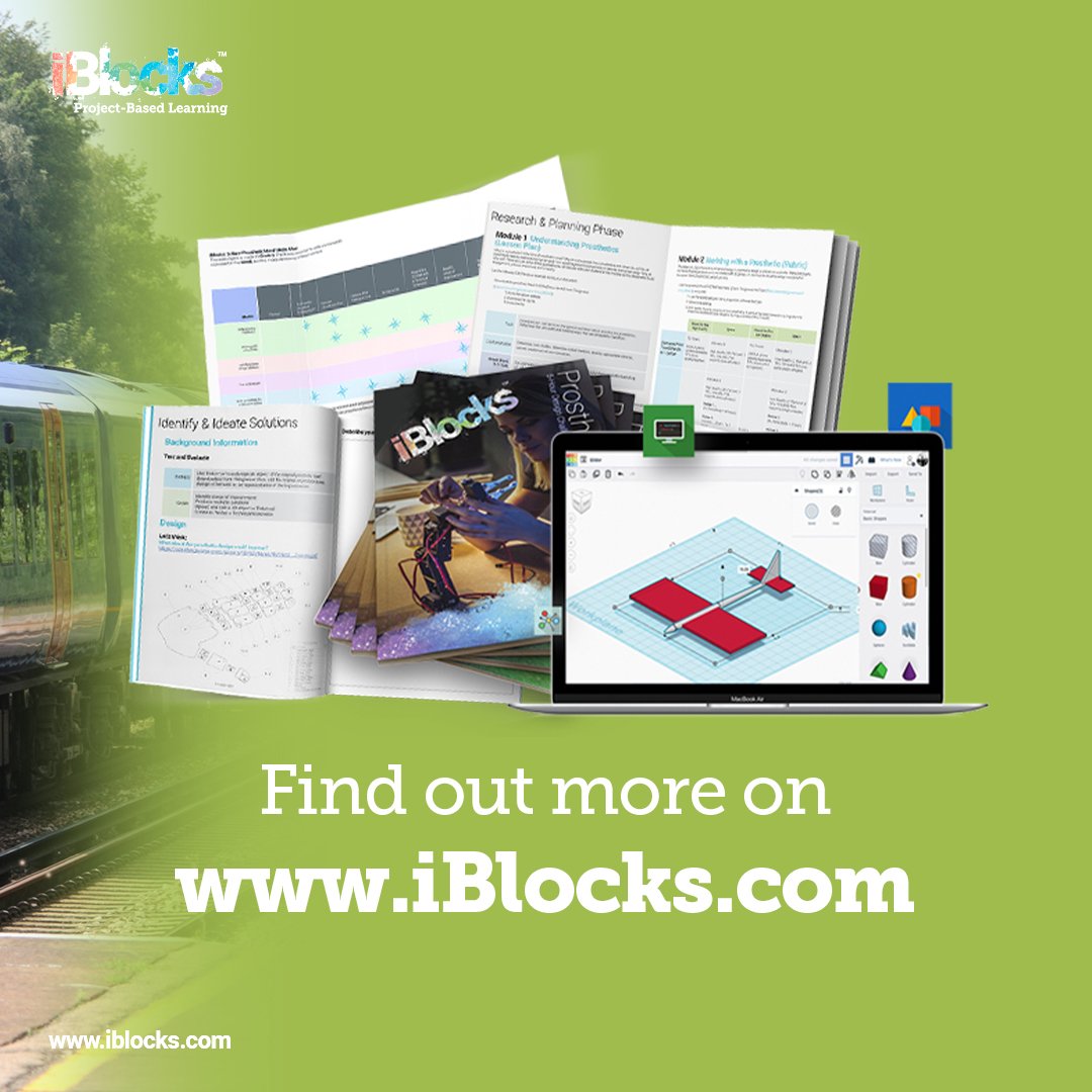 Think outside of the box with the "Reimagining Public Transportation" iBlock! Now your students can brainstorm efficient ways to travel and build their own model train! Check it out here: hubs.ly/Q015cJfH0 #edtech #edchat