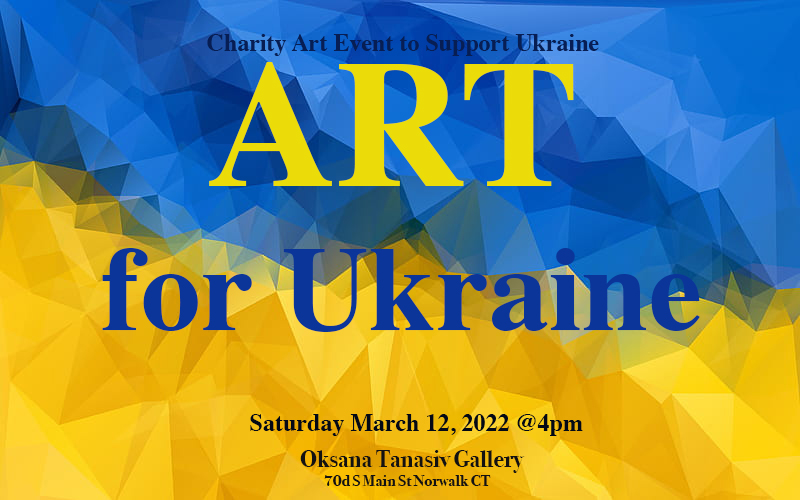 Greater Norwalk Chamber (@greaternorwalk) on Twitter photo ๐บ๐ฆ Art for Ukraine, a Charity Event ๐บ๐ฆ
๐
March 12, 2022 from 4p to 7p
๐ Oksana Tanasiv Gallery: 70d S Main Street, Norwalk
<a href="/OksanaTanasiv/">Oksana Tanasiv</a> "I am staying with my homeland country and my people today and announce a Charity Initiative 'Art for Ukraine'."
๐๏ธ ๐ค ๐ ๐บ๐ฆ Art for Ukraine, a Charity Event ๐บ๐ฆ
๐
March 12, 2022 from 4p to 7p
๐ Oksana Tanasiv Gallery: 70d S Main Street, Norwalk
<a href="/OksanaTanasiv/">Oksana Tanasiv</a> "I am staying with my homeland country and my people today and announce a Charity Initiative 'Art for Ukraine'."
๐๏ธ ๐ค ๐