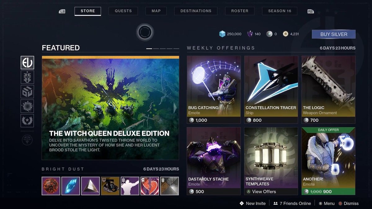 HoldToReset's tweet photo. New items are for sale in the Destiny 2 Eververse shop today following the weekly reset. https://t.co/ySX3xpHSjT
#Destiny2 #Eververse #BrightDust #FeaturedItems https://t.co/35XuKkxWsA