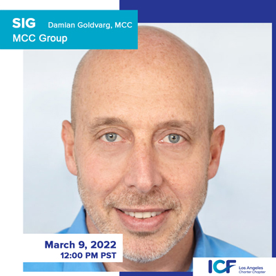 ICFLA's tweet photo. Join Damian tomorrow for the MCC Group SIG. This group is for MCCs to meet and learn from each other. 
#coaching #MasterCertifiedCoach #ICFLA
https://t.co/Uh9ekYbeLA https://t.co/AYlrND4vWf