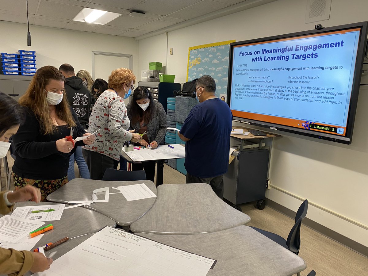 JoshRegerAP's tweet image. Marshall Teachers collaborating with each other on the topic of I can Statements and Meaningful Engagement during our Tuesday Staff Meeting. Our learning never stops!