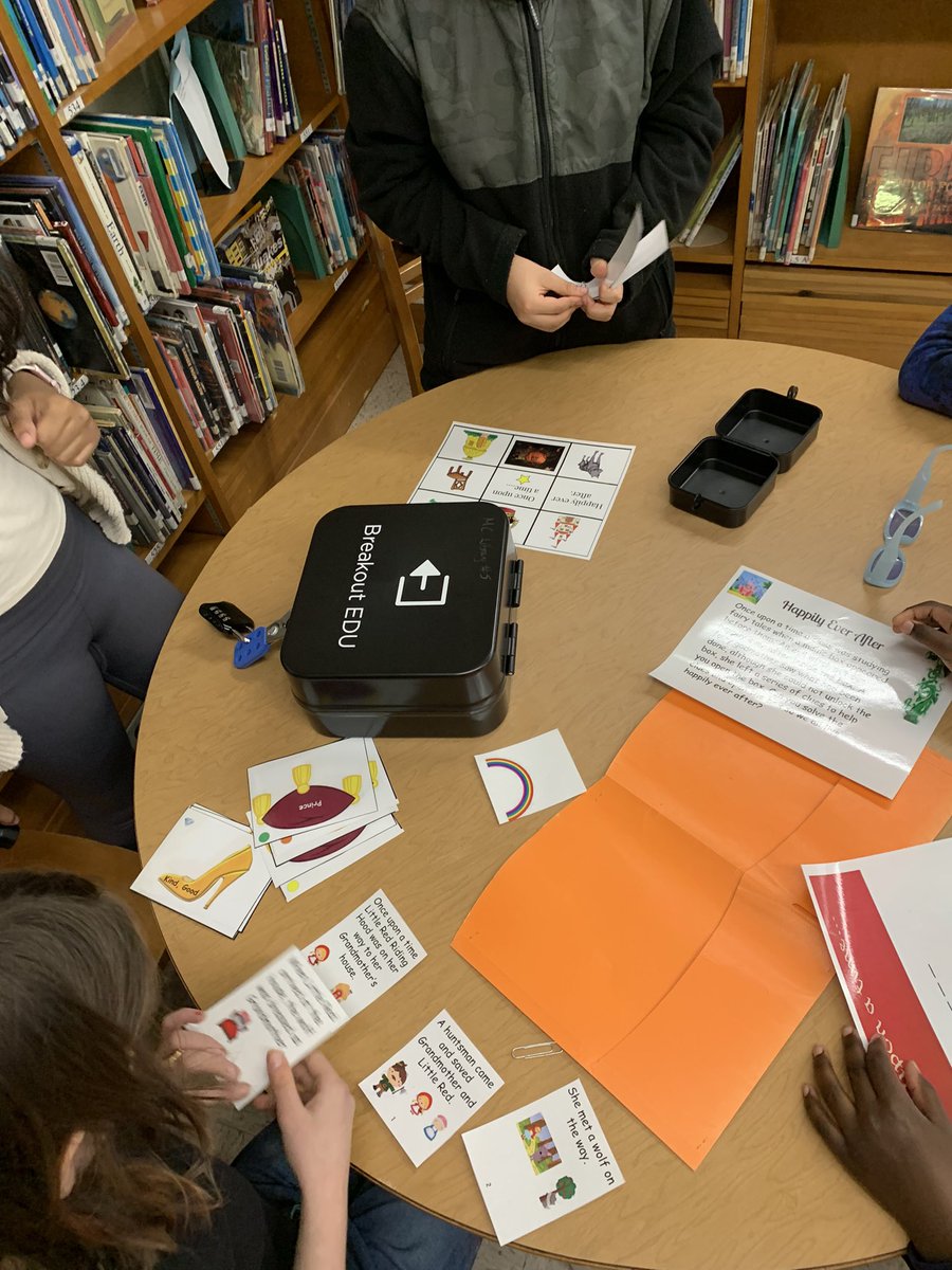 @MyersTigersRoar loving @breakoutEDU in the Library! “This was sort of hard but pretty fun!” “Can I work with a different table next time? We talked too much!”@WCSDEmpowers @ASchout10 #wcsdlibs #webrokeout #studentreflection #canwedoitagainnextweek