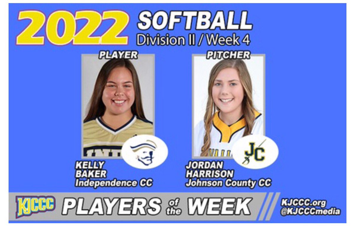 Congratulations to Freshman Pitcher, Jordan Harrison on being named KJCCC Pitcher of the week.