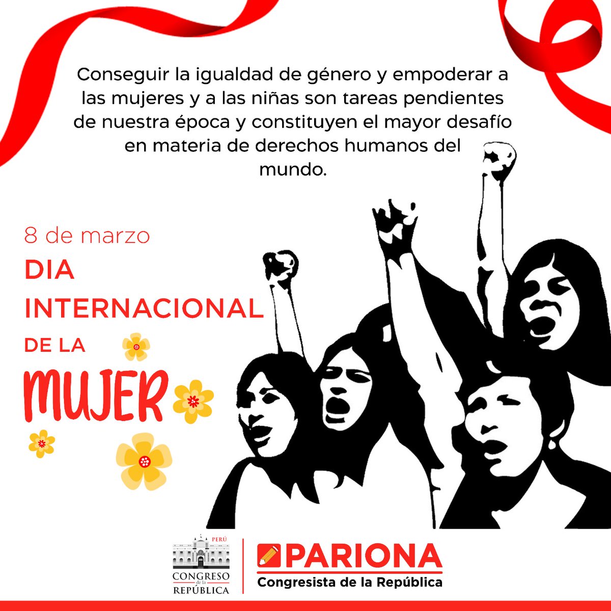 aparionas's tweet photo. #DiaDeLaMujer || Quiero expresar mi reconocimiento y admiración a todas las mujeres del mundo, por su lucha constante en la construcción de una sociedad humana.. ¡Feliz día de la mujer! 🌹🌻✊🙌

Perú Libre Bancada https://t.co/4K0pX8XScW