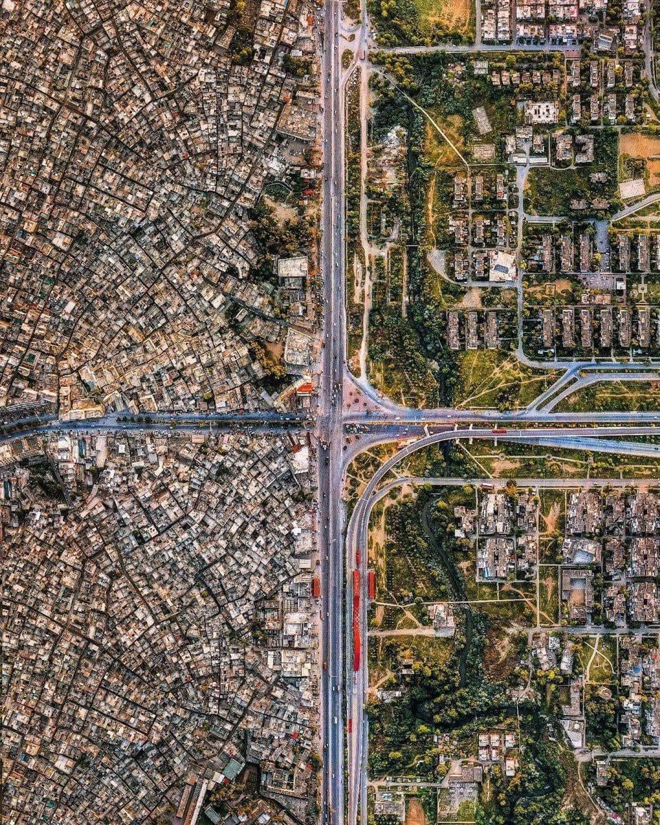 a tale of two cities / design &amp; planning inequities 

On right, Islambad, planned by Doxiadis as Pakistan’s new capital.