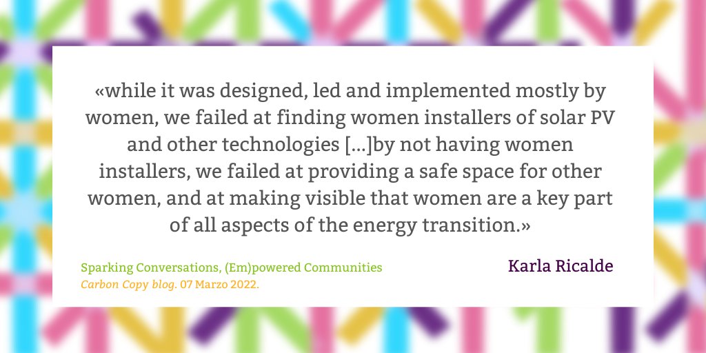 #EnergySolidarity requires diversity not only to propose innovative &amp; inclusive solutions, but because representation is essential to create safe spaces for all

#BreakTheBias #InternationalWomensDay 

An example of women leading in #EnergyPoverty👇
carboncopy.eco/blog/karla-ric…