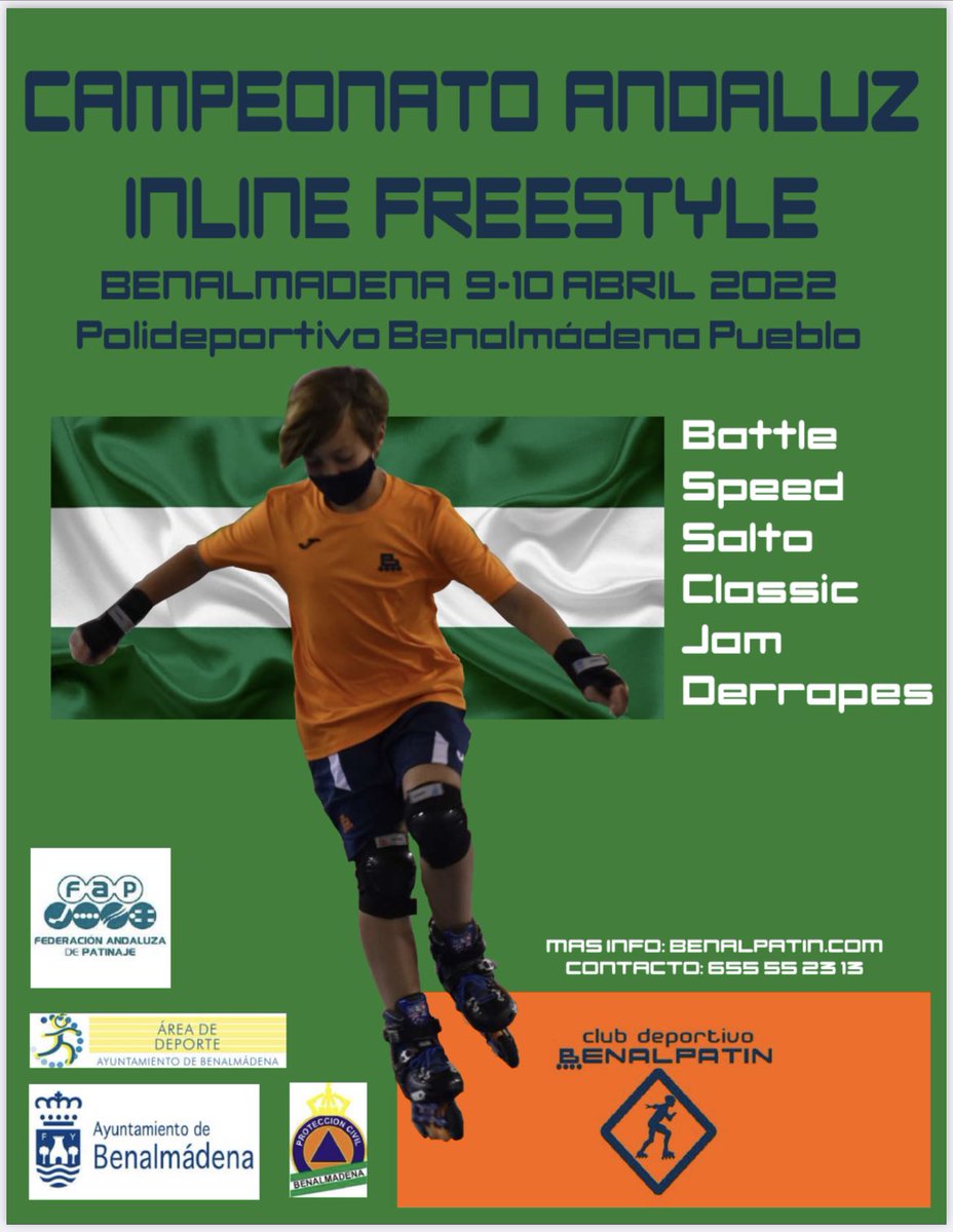 fapfreestyle's tweet photo. Ya tenemos fecha y sede para el Campeonato Andaluz Inline Freestyle, será en Benalmádena los días 9 y 10 de abril. https://t.co/AvmJAZicT1