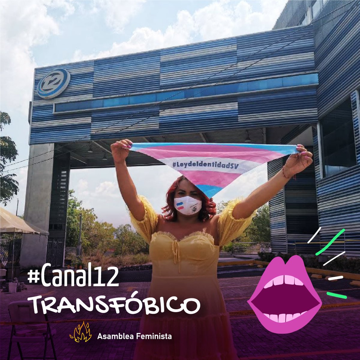 AsambleaFemSV's tweet photo. 📢Hoy denunciamos que el @Canal_12 no permitió participar en una entrevista a nuestra compañera transfeminista Britany Castillo. Condenamos esta acción que representa violencia, odio, exclusión y transfobia.
#Canal12Transfóbico https://t.co/bmGjKq6deb