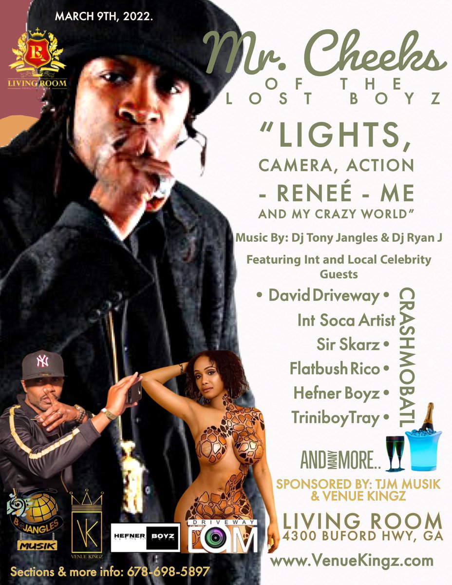 MacheteMerc's tweet photo. MAR 9TH WED - MR.CHEEKS LIVE!
https://t.co/QP9jLl5k7k | #VenueKingz #TJMMusik https://t.co/SLVx2W24MS