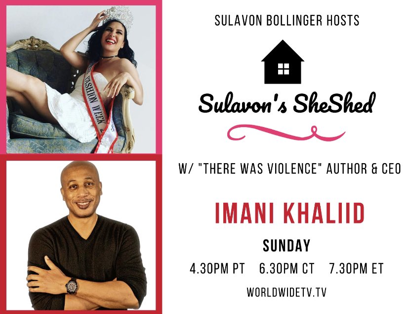 ruthi_davis's tweet photo. Set your Sunday plans by tuning into #ImaniKaliid on @TSheshed at 7:30pmEST / 4:30pmPST. 

#RDC #RuthDavisConsultingLLC  
@SULAVON_DOLLIE @WWTV_Network @WOTV4Women @Womenontv @therewasviolen1 @MisconnectedP @MisconnectedThe #MisconnectedHost https://t.co/Nushbnk6eB