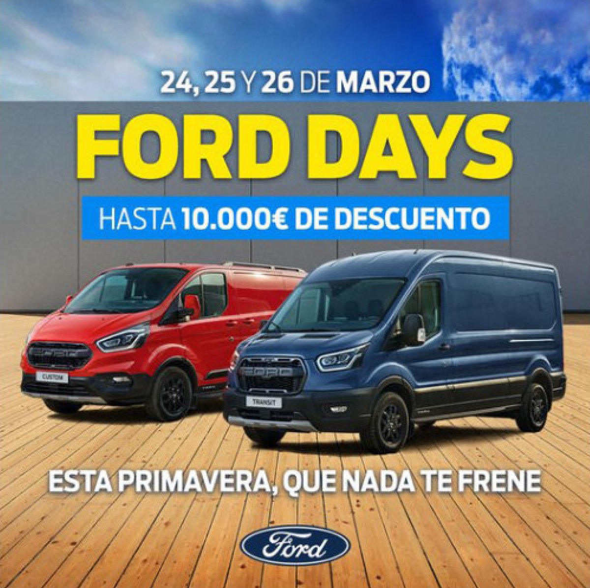 GonzacarFord's tweet photo. 🔝📢 Vive os #FordDays de #Primavera en #Gonzacar! 🌟 Tres días de DESCONTOS, tres días de TOLEMIA! 🔥💪
📆 Do 24 ao 26 de marzo
💶 Ata 10.000€ de AFORRO
👌 Espazos HIGIENIZADOS SEGUROS
✅ Só con CITA PREVIA en https://t.co/CMd0NS3N4p https://t.co/QF8mrGr7bO