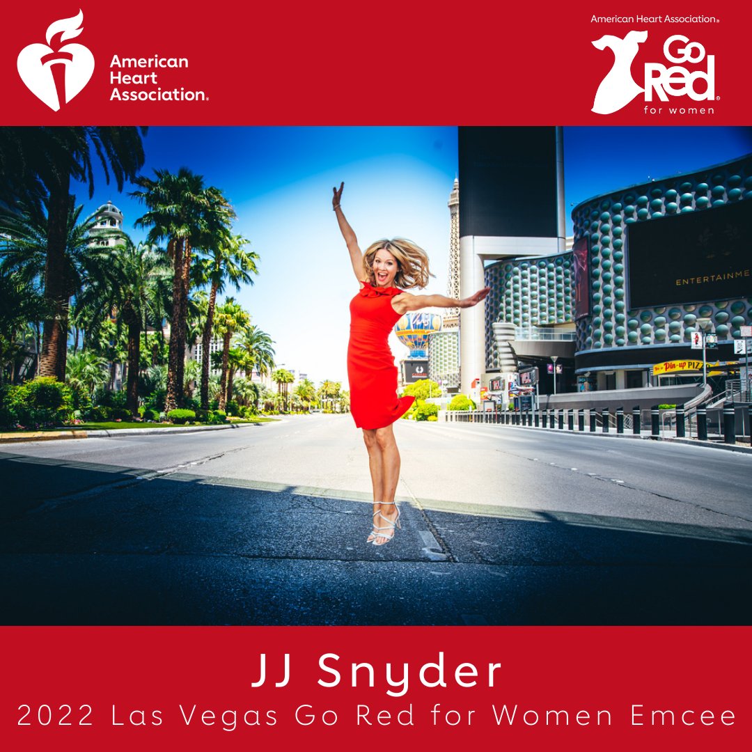 AHANevada's tweet photo. We're jumping for joy to have Las Vegas Morning Blend's @j2snyder as our Las Vegas Go Red for Women emcee! Thank you for being a fierce advocate for women's heart health in our community, JJ, and we'll see you on Friday! #LVGoRed https://t.co/WfgkoCYABg