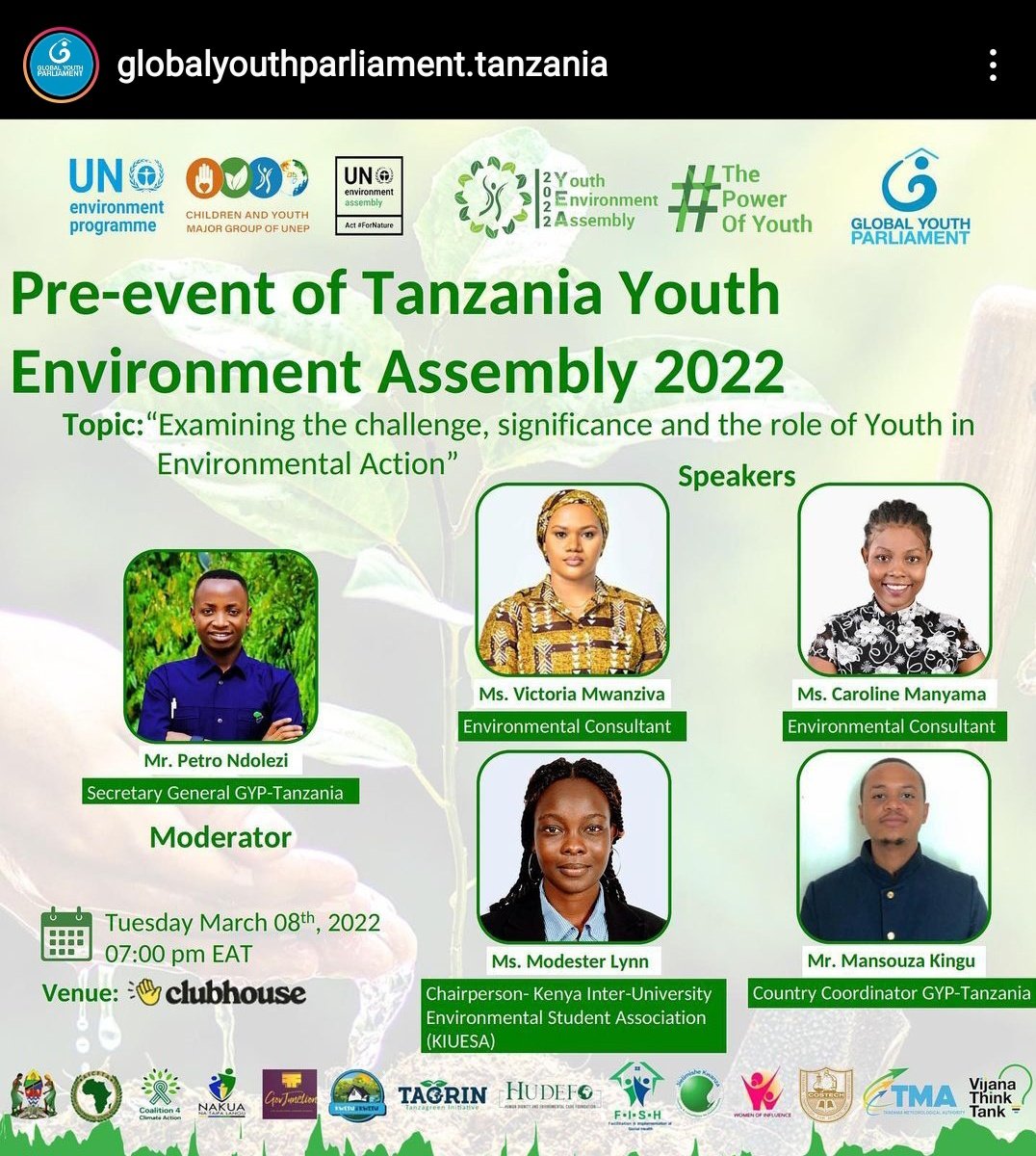 Modester_Lynn's tweet photo. Glad to be a speaker & discuss with @gyp_tanzania on roles & opportunities for youths in environmental action Having the privilege of attending #UNEA 5.2 this yr,engaged on the triple threat crisis of biodiversity,climate change & plastics, as engagements go beyond assembly rooms https://t.co/7P7aTCBJ0d