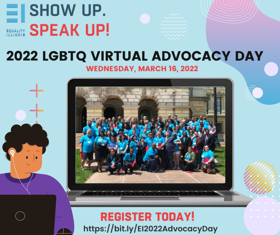 Join us, virtually, for LGBTQ Advocacy Day Wednesday, March 16th, 2022! Register TODAY: bit.ly/EI2022Advocacy…