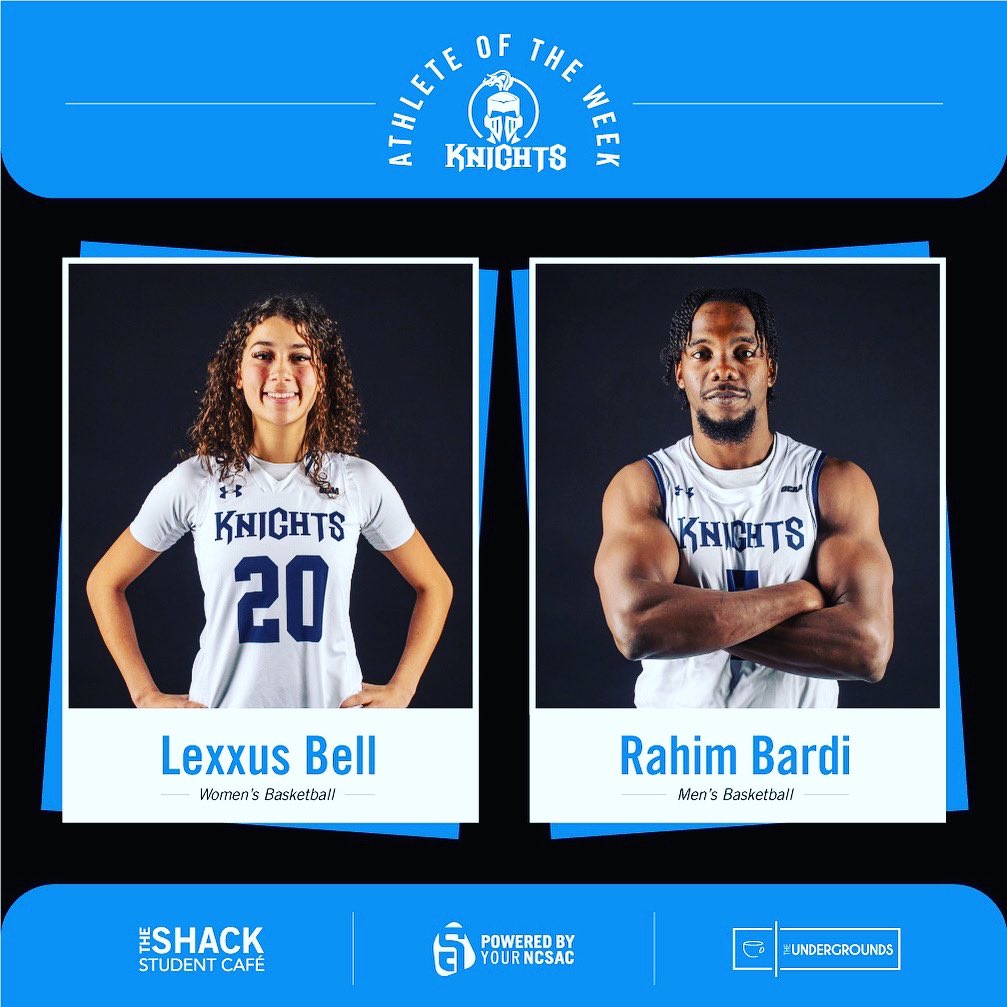Three cheers for our <a href="/yourncsac/">Your NCSAC!</a> Athletes of the Week! 🎉🎉🎉

Congratulations Lexxus Bell and Rahim Bardi on being named this week’s Athletes of the Week sponsored by NCSAC. 🙌🙌🙌