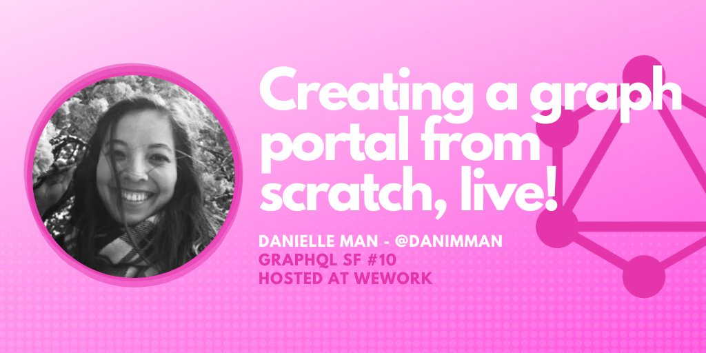New talk announcement! Only few seats left 🌈🦄

Create a graph portal from scratch, live! by <a href="/danimman/">Danielle Man</a> from <a href="/apollographql/">Apollo</a> A live coding session abt new Apollo Tooling
 
📅 RSVP to GraphQL SF #10 IRL
🤘 meetup.com/GraphQL-SF/eve…

#graphql #javascript ✨🚀