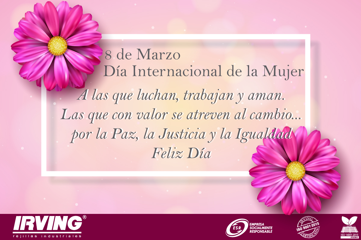 RejillasIRVING's tweet photo. Feliz Día de la Mujer, a ti que sueñas, luchas y trabajas día a día por construir un mundo mejor. #8demarzo #diadelamujer #InternationalWomenDay https://t.co/C59pTjsadW