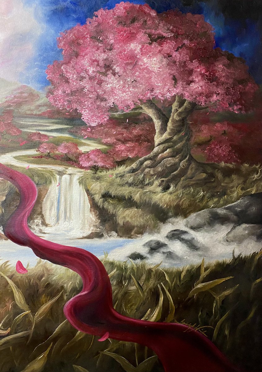 BridgetWinder's tweet photo. NEW SINGING-AND-PAINTING! 
Love you. Keep going. 
🎧🖤🌸🎶🎙🏹
-
“Multiple Streams.”
(5 feet x 3 feet, 3 inches; water-based oils and metallic acrylic)
-
#BridgetWinderArt
#SingingAndPainting
-
FULL VIDEO HERE
https://t.co/ftSM6W4MIV https://t.co/eA0M0pxoGA