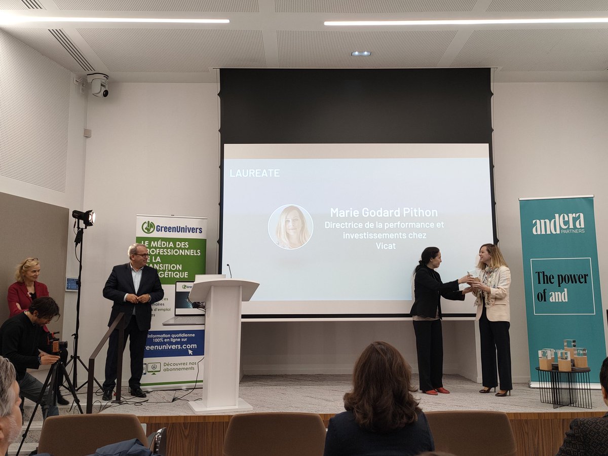 La lauréate de la catégorie est <a href="/marie_pithon/">Marie Godard Pithon</a>, directrice de la performance et investissement chez <a href="/GroupeVicat/">Groupe Vicat</a> !
