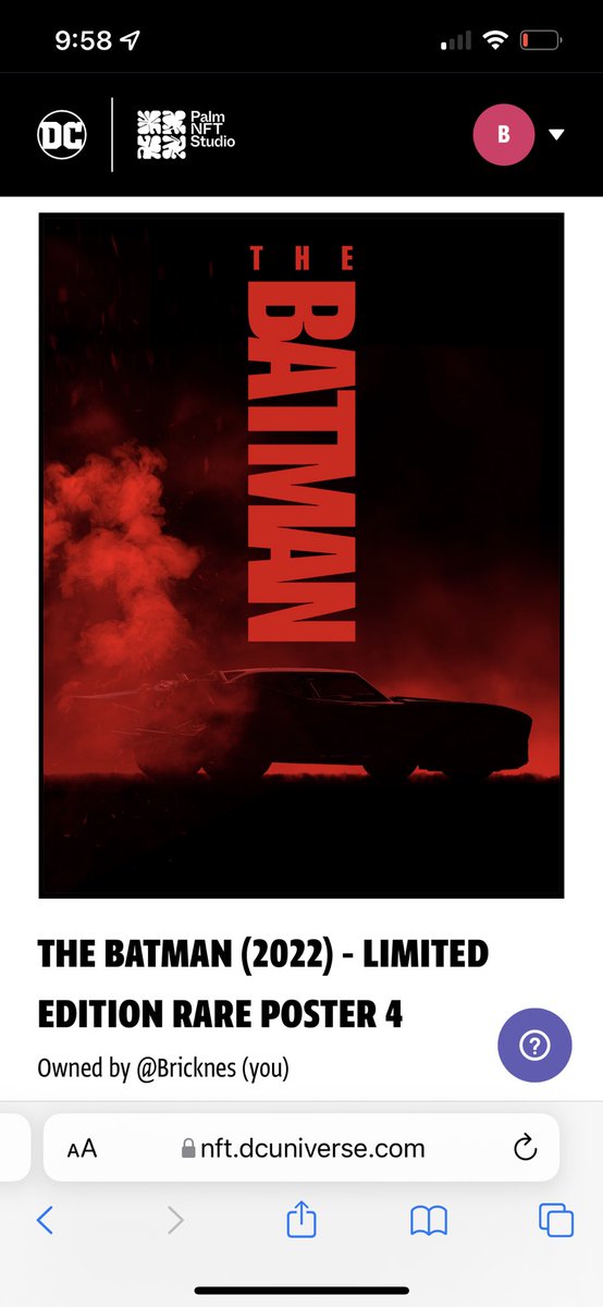 TheRomWife's tweet photo. @DaveePena did you manage to get your #BatmanNFT from @AMCTheatres ? https://t.co/VQ0ccsNInJ
