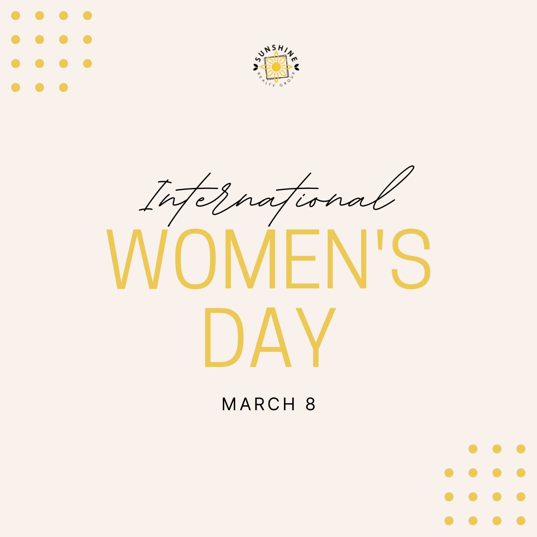 _sunshinerealty's tweet photo. Happy International Women’s Day! ✨☀️

From our Shining agents, to our vendor partners and all women… We celebrate your achievements today and everyday beyond! Cheers to you! 🥂 

#HappyInternationalWomensDay #WomensDay #SunshineRealtyAustin #AustinRealtor https://t.co/KEBhNhlYuX