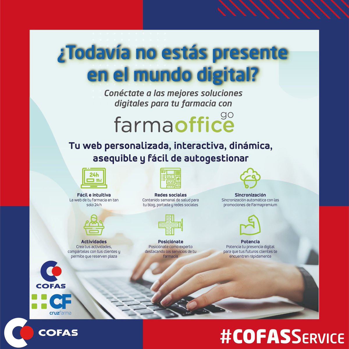 iCOFAS's tweet photo. #FarmaOfficeGo es la solución que te permitirá digitalizar tu #farmacia.
Únete ya a #FarmaOfficeGo y consigue tu web personalizada, interactiva, dinámica, asequible y fácil de gestionar
#COFASService https://t.co/Bi2ty8zo8D