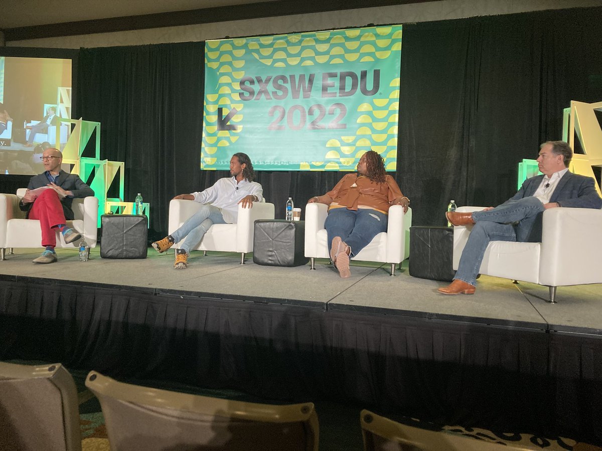 remakelearning's tweet photo. Hey, all! It's James Doyle from @ecspgh. My first session today was so engaging!

Leaders from @FiftyCAN, @bellwethered, Engaged Detroit, and @outschool discussed how we can apply the lessons we have learned during pandemic education. #SXSWEDU #Remakelearning https://t.co/ZjtctZfafl