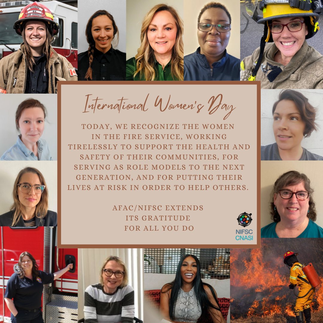 AFAC_ACPI's tweet photo. Today, we recognize the women in the fire service, working tirelessly to support the health and safety of their communities, for serving as role models to the next generation, and for putting their lives at risk in order to help others. 
#IWD2022 #BreaktheBias https://t.co/rnTHzMWOba