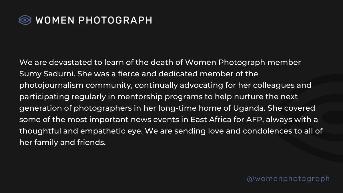 We lost an incredible colleague last night. 
Please spend some time with Sumy Sadurni's powerful work here: sumysadurni.com